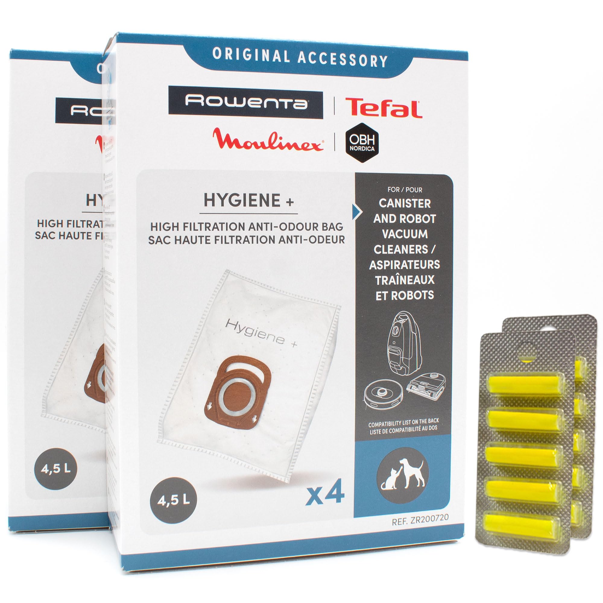 PakTrade 8 Sacchetti per aspirapolvere + 10 Profumi Compatibile con Rowenta Power XXL RO312 | 8 Anti-Odour Sacchetti, Deodoranti, Accessori, Ricambi