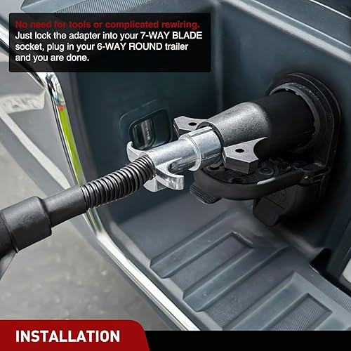 Miniatura 76 de Nilight Enchufe de remolque RV de 7 pines, extremo macho resistente, 7 vías redondo, receptáculo de empalme, accesorios de repuesto para enganche