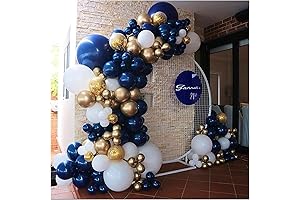 Navy Blue and Gold Balloons Arch Kit-134pcs Navy Blue Gold White Balloons...