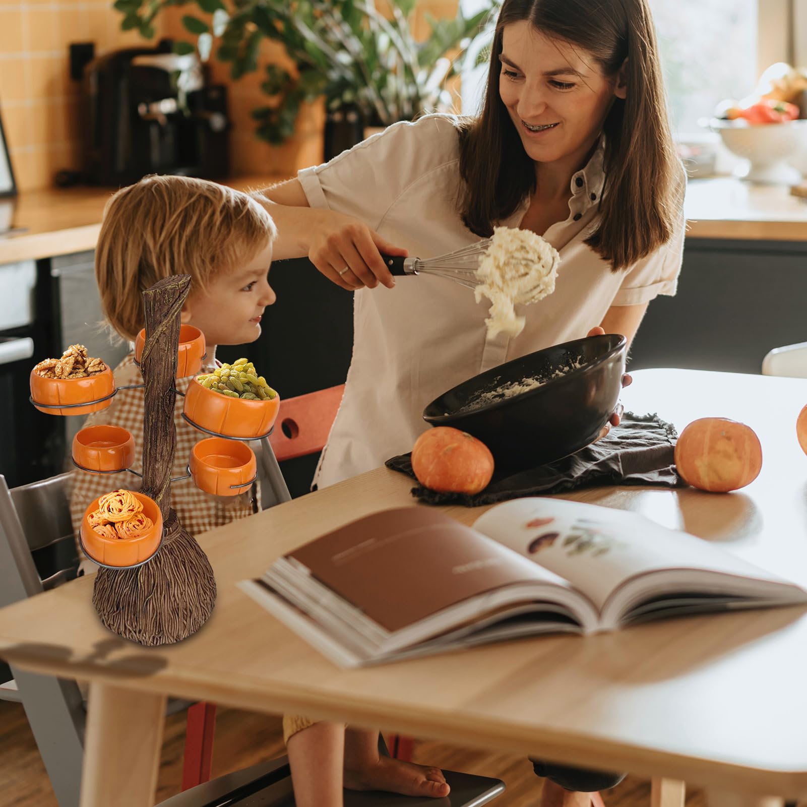 Bol de bonbons d'Halloween | Supports de bols à collation à la citrouille | Plat à friandises pour servir des collations Salade Dessert Fournitures de fête d'Halloween Décoration de la maison