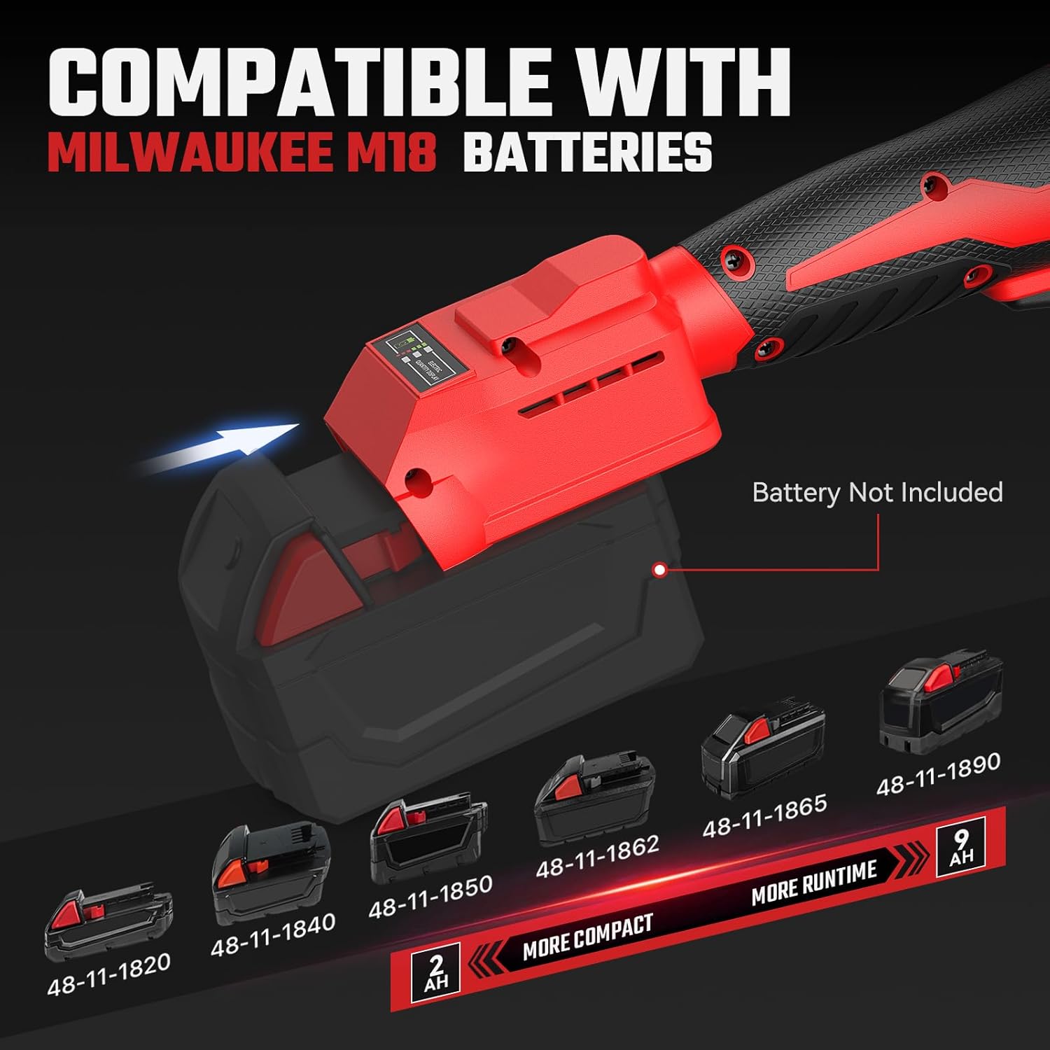 Cordless Ratchet for MWK M18 18V Battery (No Battery), 75Ft-Lbs Brushless Motor Electric Ratchet Set with 0-300RPM Variable Speed