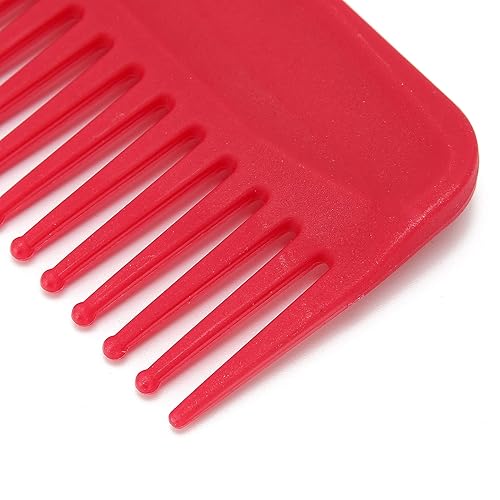 Miniatura 6 de Peines de dientes anchos, peine desenredante sin mango, peine húmedo y seco para salón de belleza y hogar (rojo)