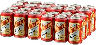Vimto Sparkling Fizzy Fruit Flavored Soda | Made with Real Sugar! | Original Middle Eastern/UK Red Can | Refreshing | Black Carrot, Hibiscus, Raspberry, Blackcurrant | Original Formula | Perfect for Ramadan, Iftar, Parties, and Everyday Enjoyment | 12 fl oz (Pack of 24)