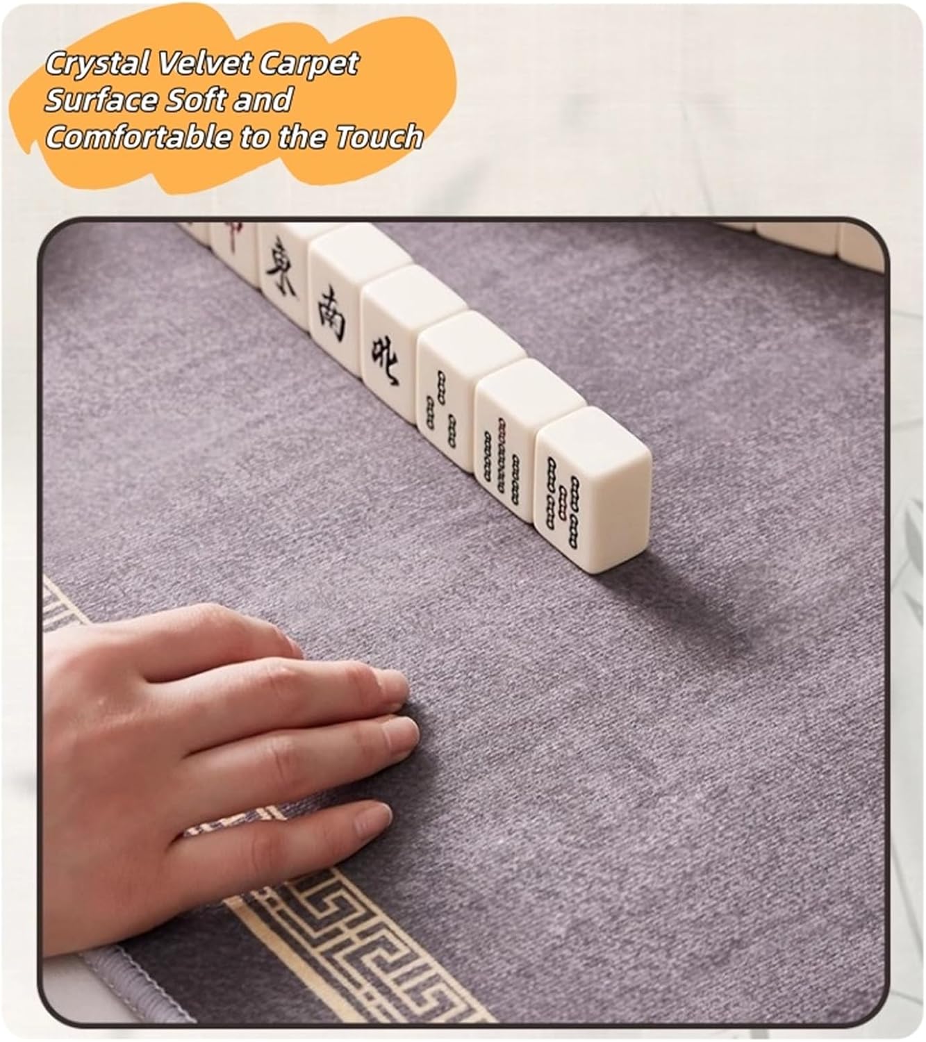 Mahjong Mat for Table,Non-Slip Noise Reduction Mahjong Tablecloth Mat,Foldable Mahjong Pad,Durable Mahjong Table Mat,for Poker, Board Games, Cards, Tiles & Dominoes