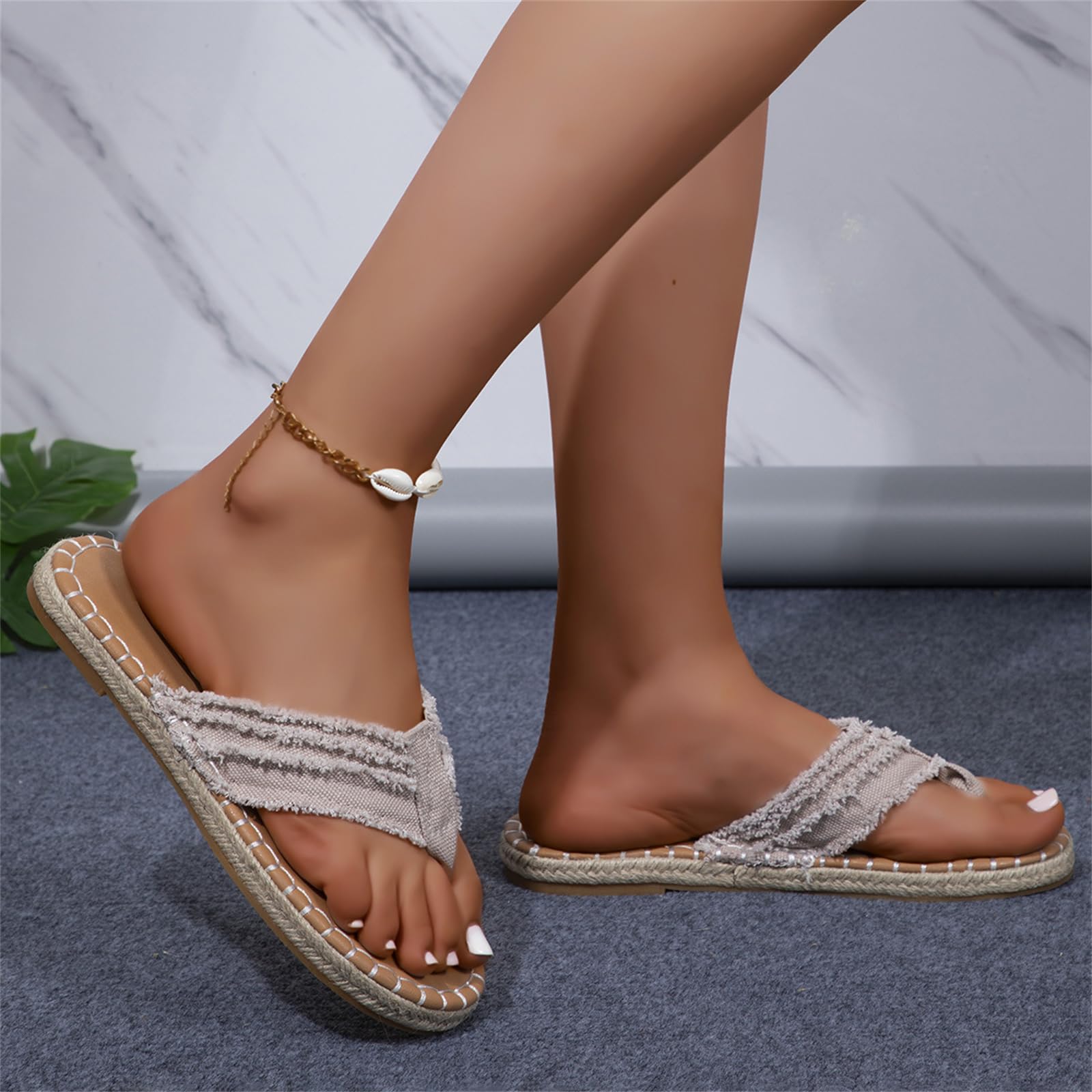 ZKXYFFS Womens Casual Flip Flops Sandals Comfortable Cushion Arch Support Walking Fisherman Sandal Lightweight Non-Slip Summer Beach Slippers