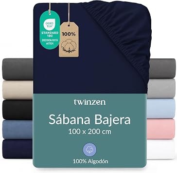 Twinzen Jersey Fitted Sheet Cotton 100x200 Dark Blue Height 30 cm