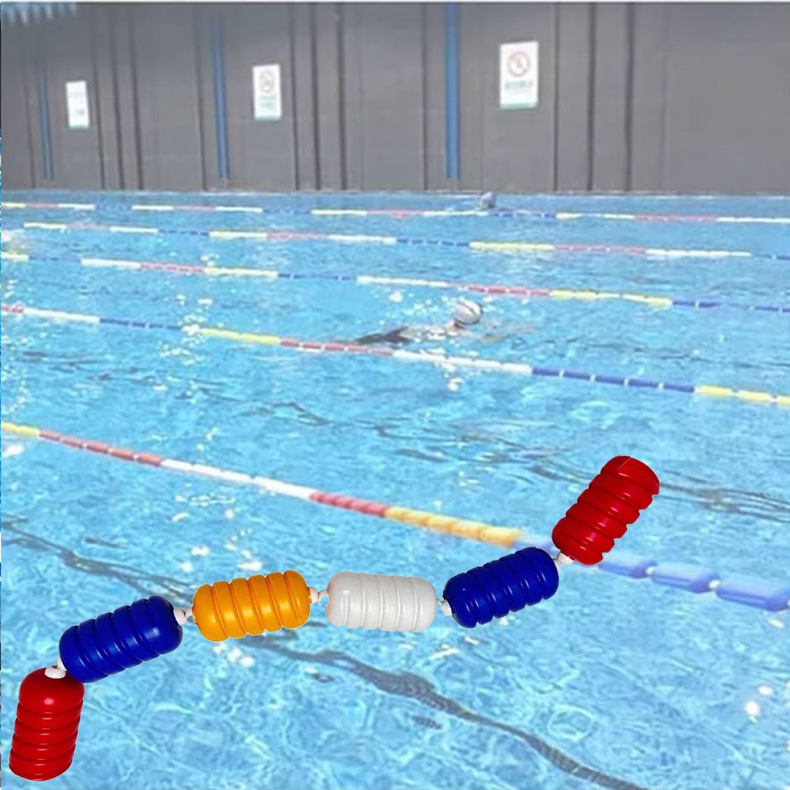 GJZQDKX Pool Safety Divider Lane Line,Adjustable 148 FT Pool Shallow End Rope - Red Swim Lane Divider, Easy Installation for Pool Safety, Floating Line for Inground Pools