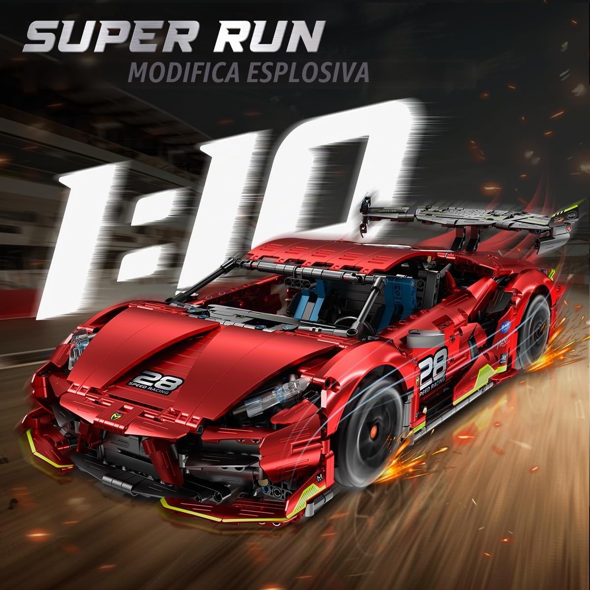 HiWEEGO Tecnica Kit di Costruzione di Auto Telecomandata – Scala 1:10 2.4 GHz Ricaricabile Auto da Drift da Corsa 2202 Parti Modello di Auto da Corsa Giocattolo da Costruire per Bambini Adolescenti