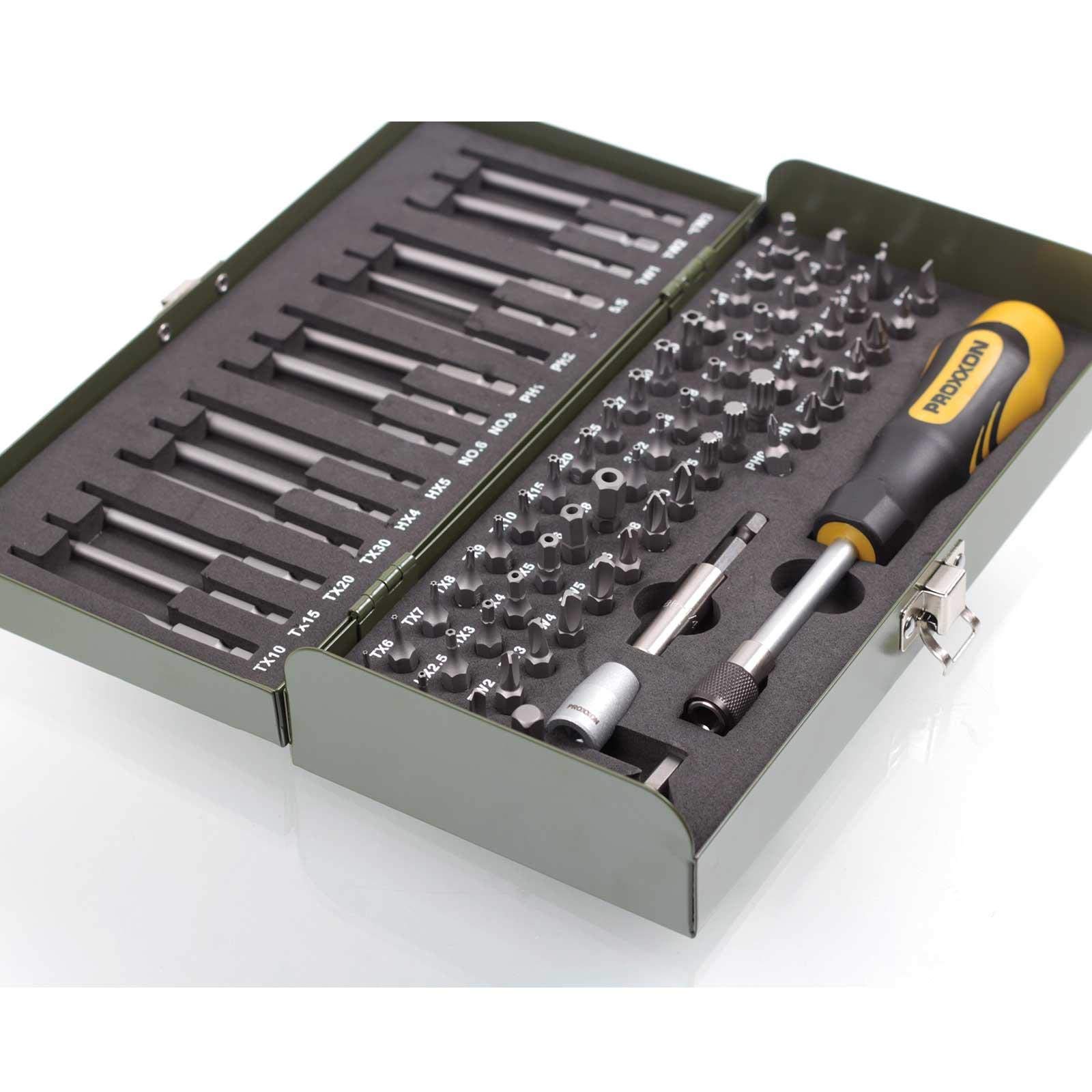 PROXXON 23107, Set di punte speciali e di sicurezza, 75 pezzi