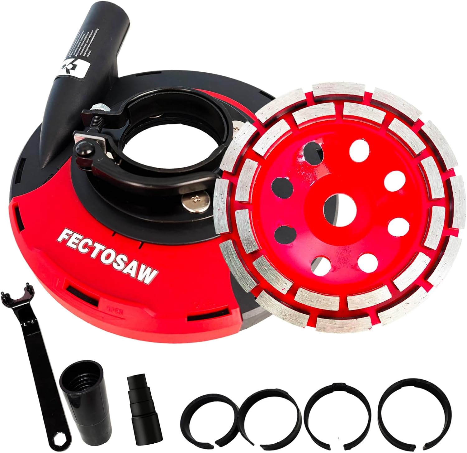 Dust Shroud for Angle Grinder with Diamond Grinding Cup Wheel, 4.5–5 Inch & 7 Inch, Universal Concrete Surface Grinding Tool for Marble and Granite (7-inch Dust Shroud + Grinding Wheel)