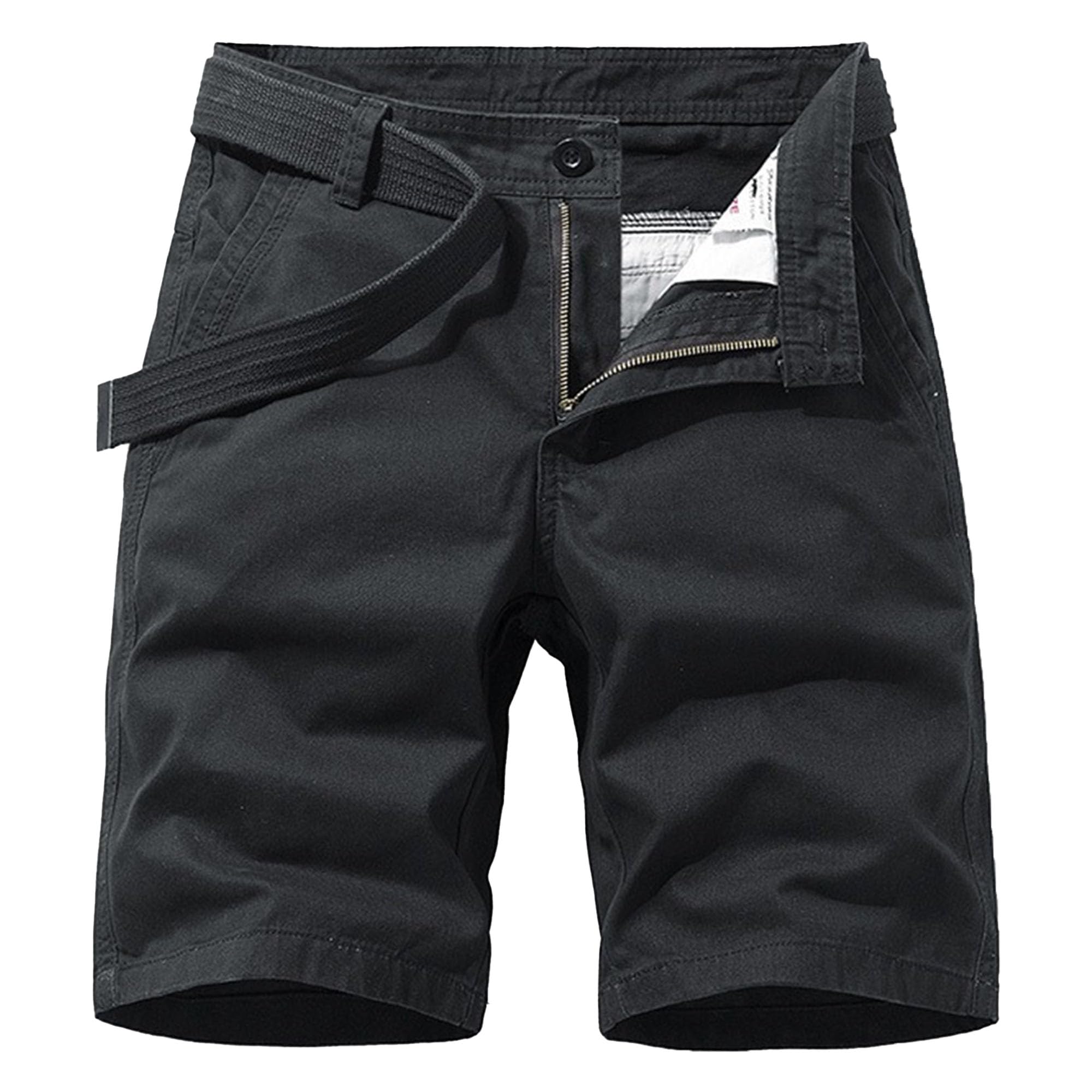 Short cargo militaire homme noir en coton décontracté taille 48 FR