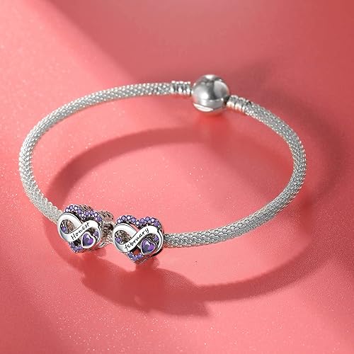 Miniatura 2 de Abalorios de plata de ley 925 con forma de corazón de amor, Plata esterlina