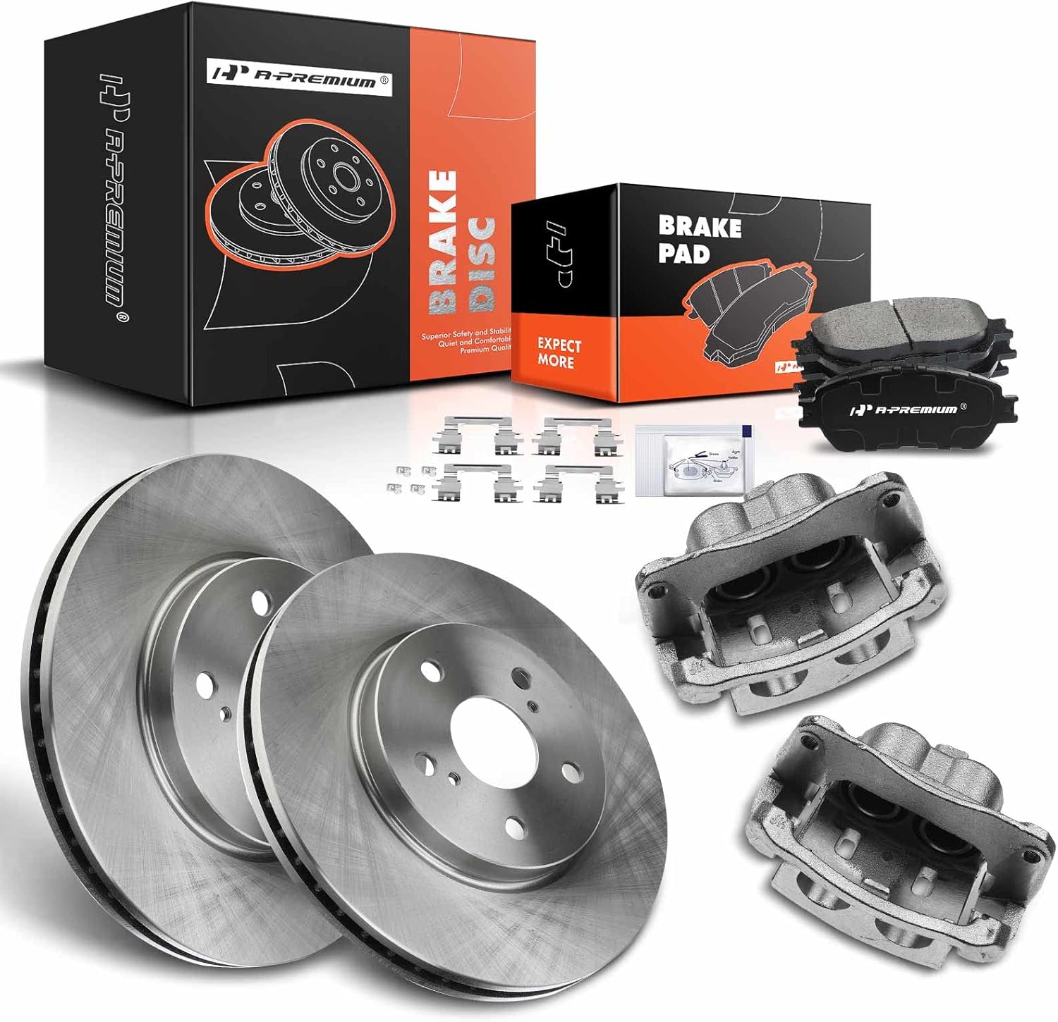APremium Front Drilled and Slotted Disc Brake Rotors and