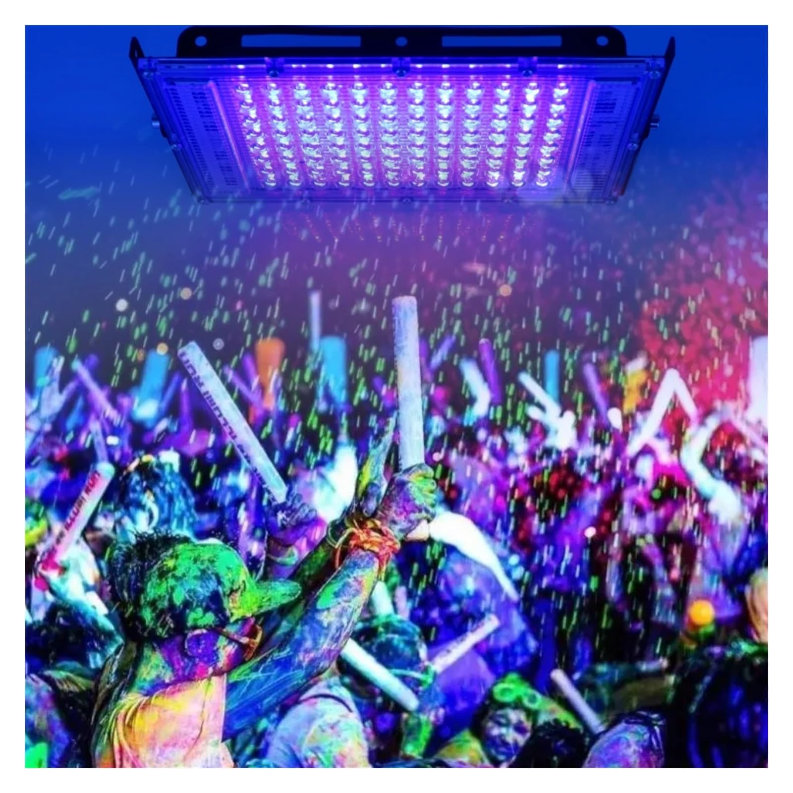 Proiettore UV a LED 50W 100W Luce for Feste 395nm 400nm IP65 Lampada da palco Fluorescente Ultravioletta Impermeabile con Spina(100w)
