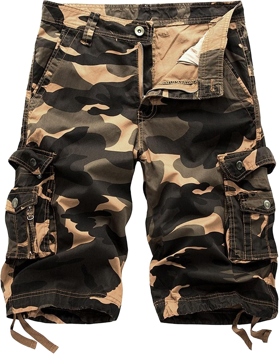Maiyifu-GJ Men's Cotton Camouflage Cargo Shorts Lightweight Multi-Pockets Hiking Shorts Summer Casual Camo Cargo Short Pants