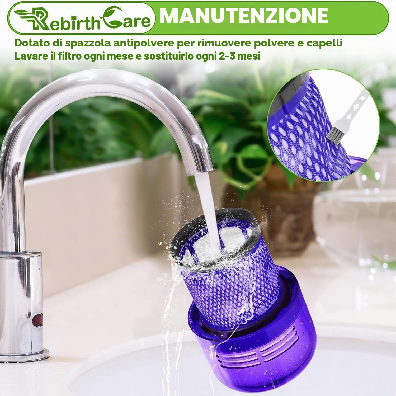 Rebirthcare Filtro di Ricambio per Dyson V11 SV14 SV17 SV22, Filtro Lavabile per Dyson V11 SV14 Cyclone Animal Absolute Total Clean Aspirapolvere Parti di Ricambio, Sostituire DY-970013-02 & 97001302
