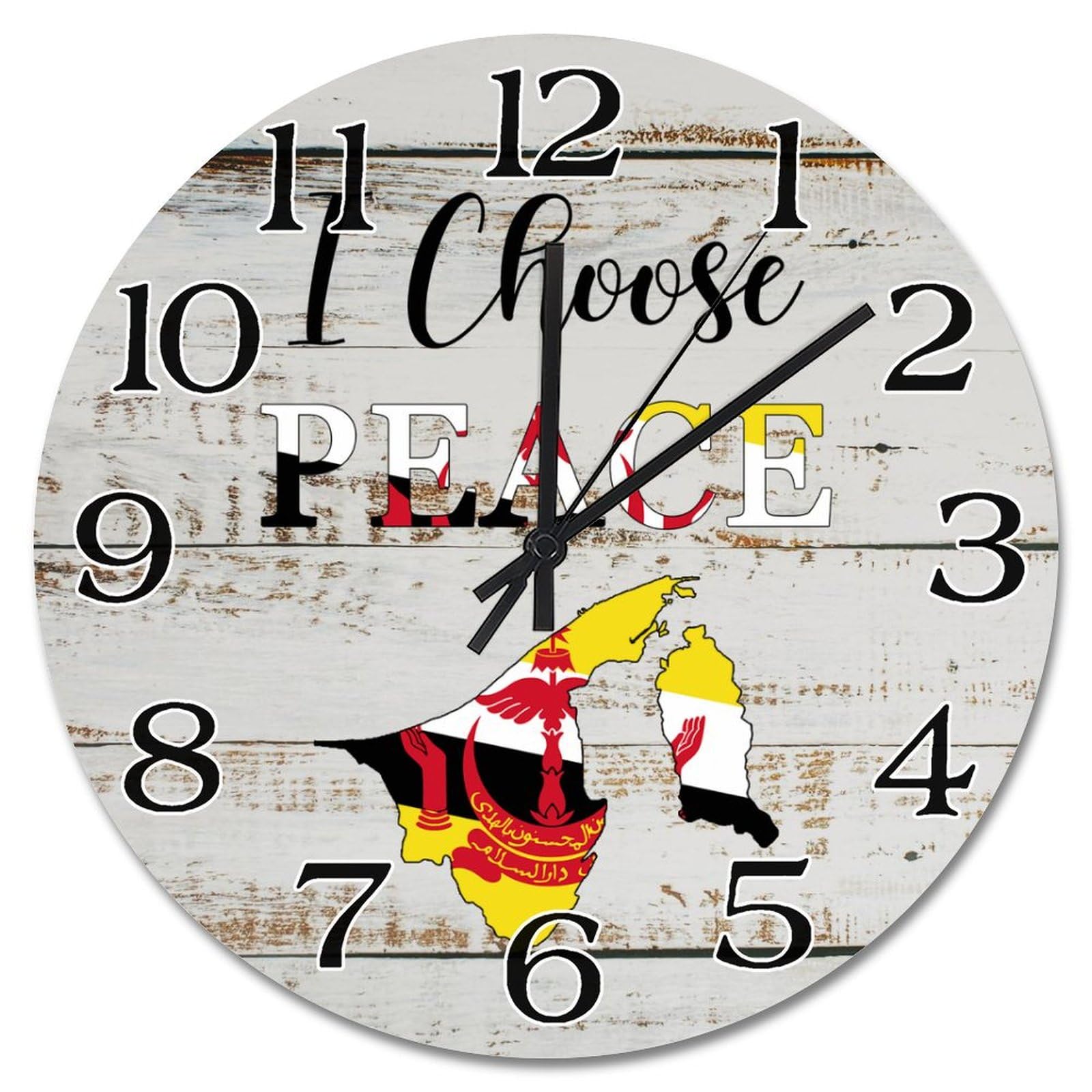 Horloge murale Brunei décoration vintage pour cuisine de ferme et bureau calme