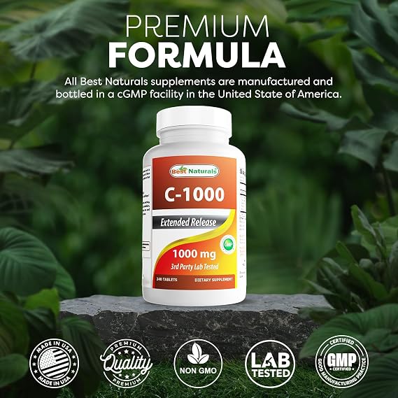 Best Naturals Vitamin C 1000 mg 240 Tablets (Pack of 2)