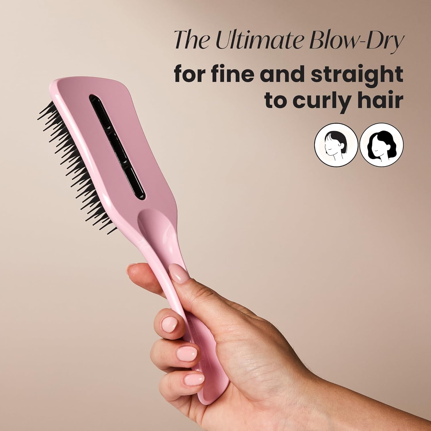 Tangle Teezer Easy Dry & Go Vented Hairbrush for Fine to Medium Wet Hair - Adds Volume, Smoothness & Shine - Blow Dry Hair Brush Cuts Down Time & Damage - Tickled Pink