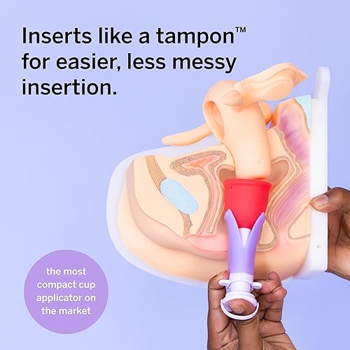 Miniatura 4 de Pixie Menstrual Cup Collection - Sin metales ni toxinas, insertos como un Tampon - 2 tazas reutilizables con aplicador, esterilizador, lavado