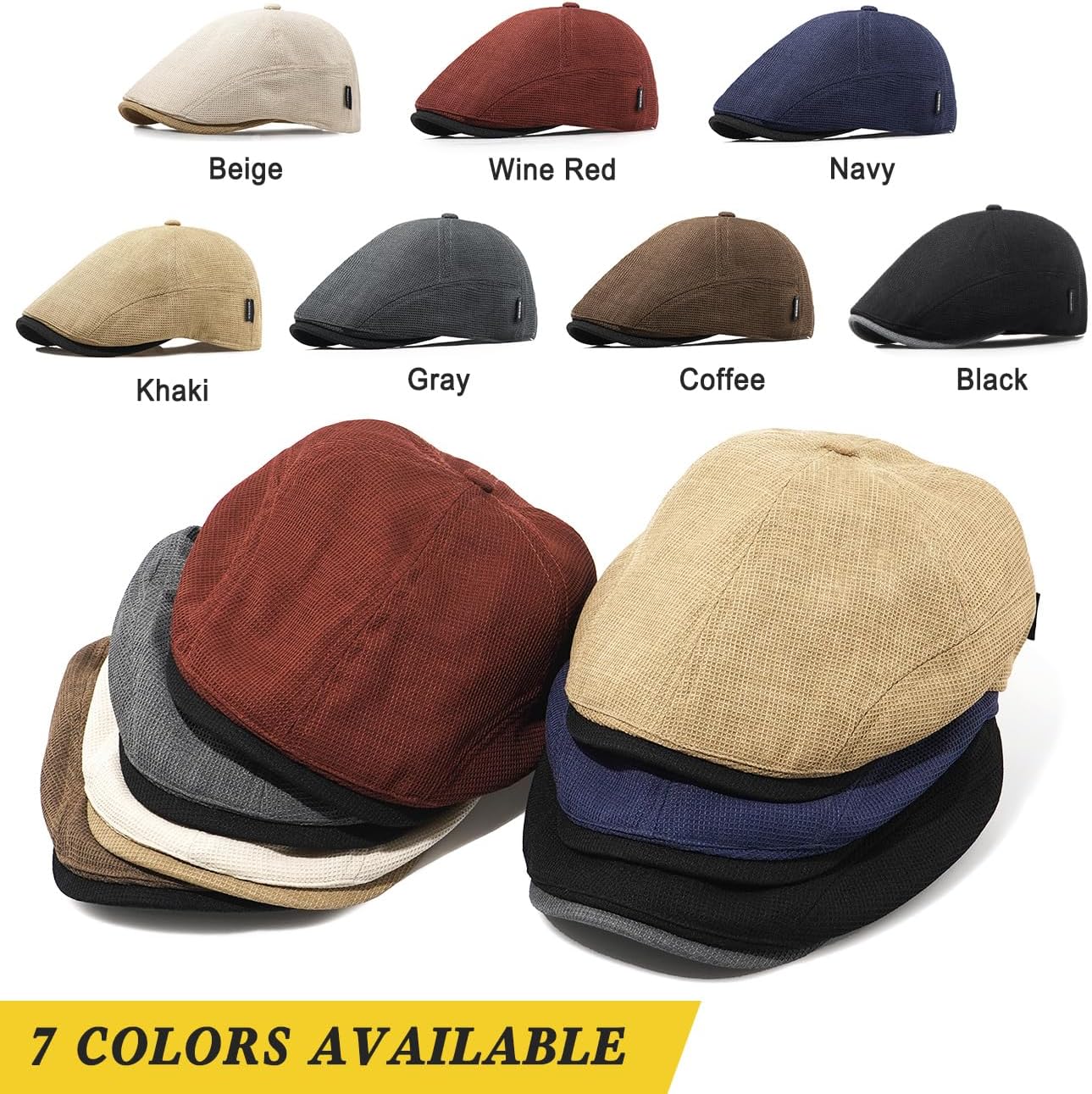 British Retro Newsboy Hat Breathable Painter Hat Adjustment Beret Ivy Cap Irish Cabbie Driving Hunting Hats - Image 7