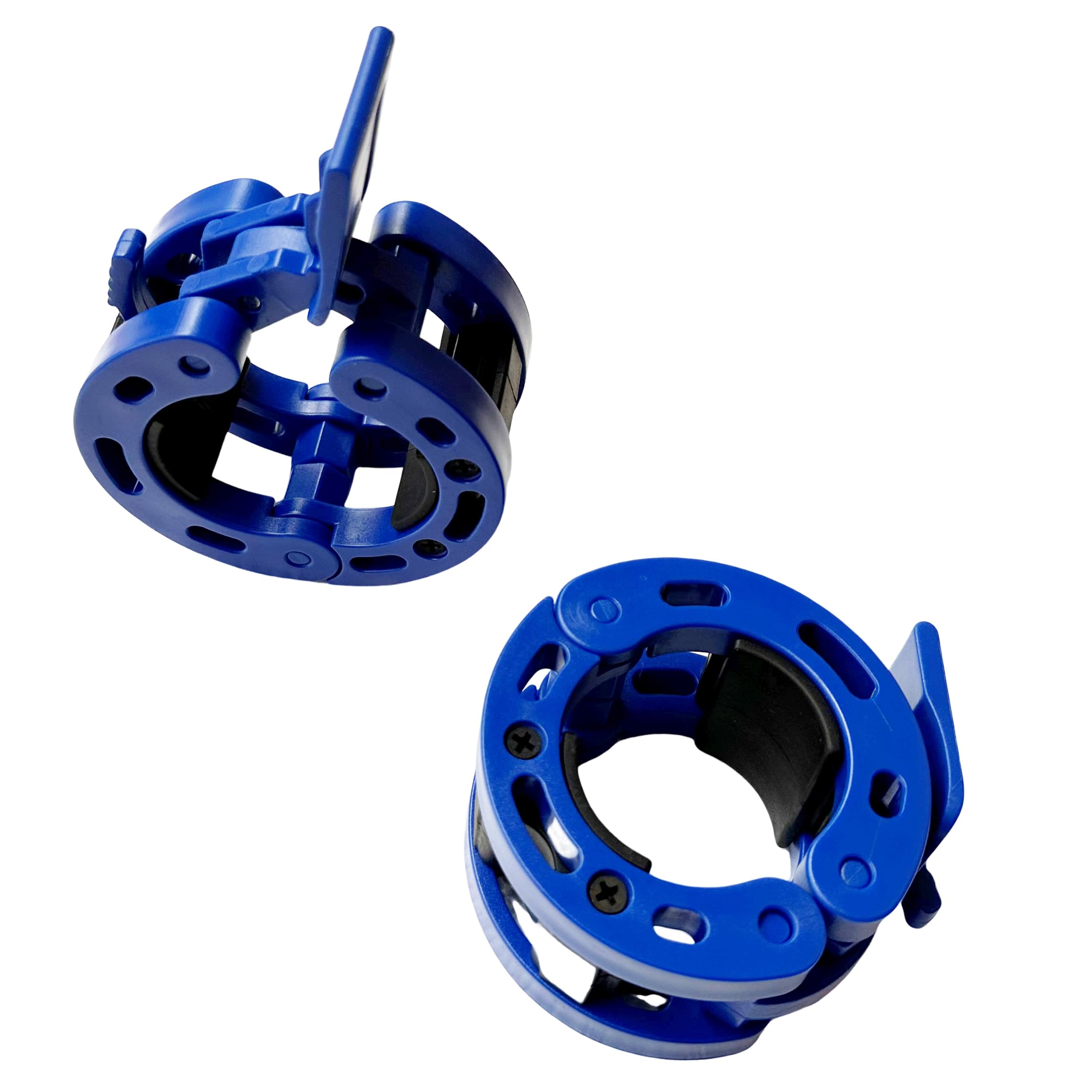 qibylift Olympic Barbell Clips Weightlifting Collars 2 Inch Clamps，Locking Weight Clips, Lockdown Weight Clamps for Workout Weightlifting Fitness Training (Circle Blue)