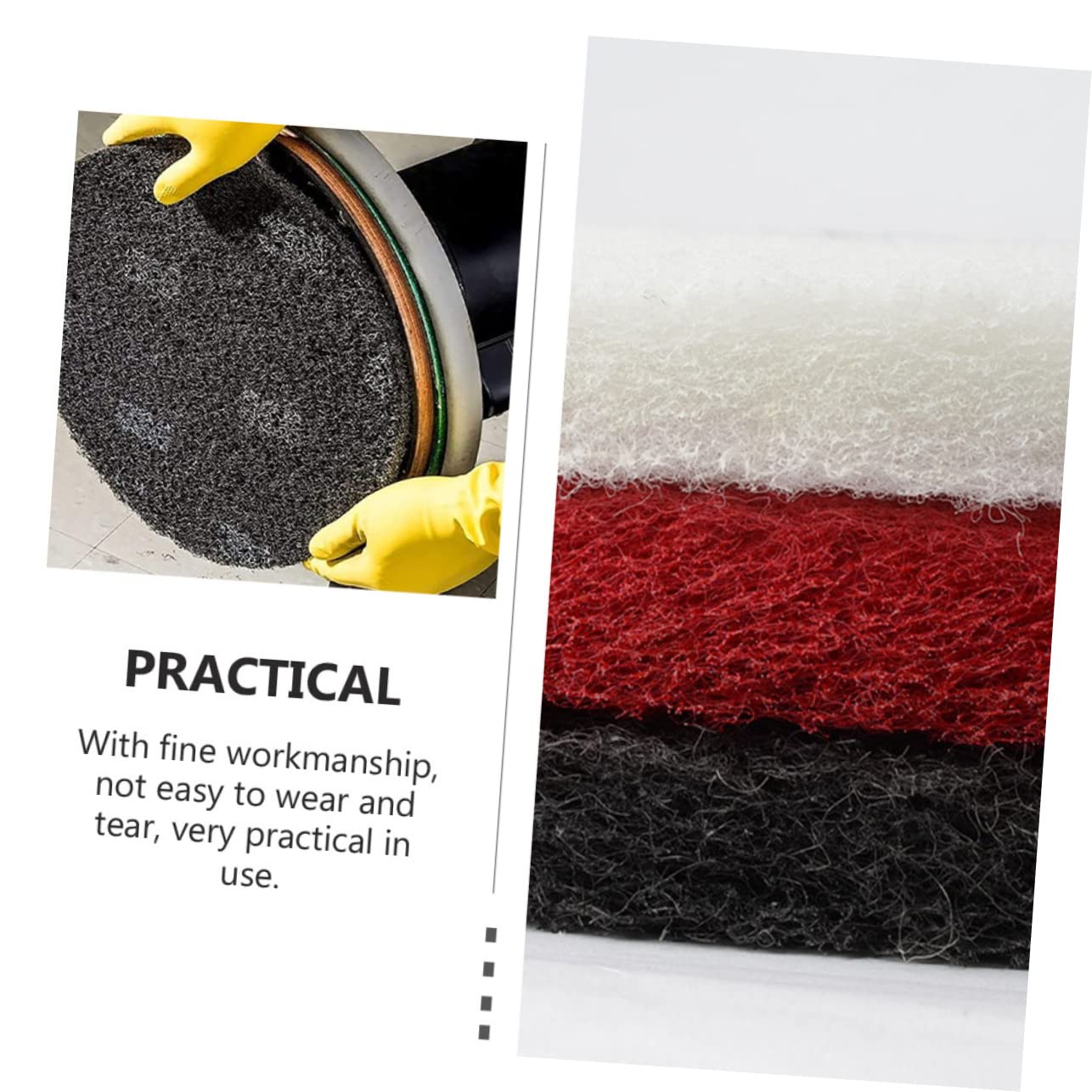 5sheets Microfiber Mop Pads Floor Buffer Pads Washable Cleaning for Polishing Machine