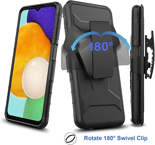 Miniatura 4 de Ailiber Funda para Samsung Galaxy A04S, Galaxy A13 5G con protector de pantalla, clip giratorio para cinturón con soporte, cuerpo completo