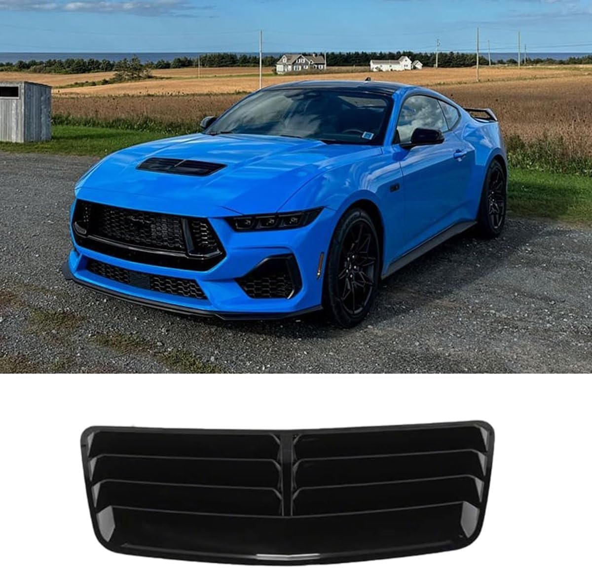 Hood Air Vent Scoop Insert for 2024-2026 Ford Mustang EcoBoost Gloss Black, Replacement Accessories for Mustang EcoBoost