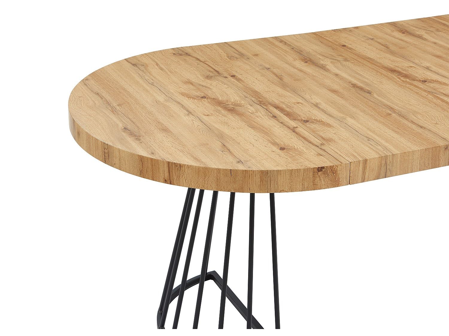 Vente-unique-Tavolo da pranzo allungabile da 2 a 12 coperti in MDF e Acciaio le e Nero - FIRELA