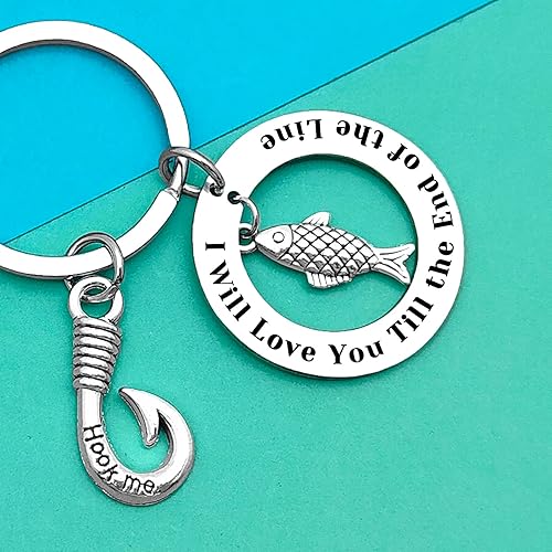 Miniatura 3 de Llavero de pescador para parejas, regalo para marido, novio, para aniversario, joyería divertida para parejas, regalos de San Valentín, regalos de
