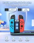[Switch 2/1 Compatible] FASTSNAIL Charging Dock & Orgainzer Station for Nintendo Switch 2/1/OLED for Joycon, Switch 2 Storage Stand for 12 Card Slots, P-Controller & Headset Holder with Fan,9 RGB Modes, for Joycon 2 Games