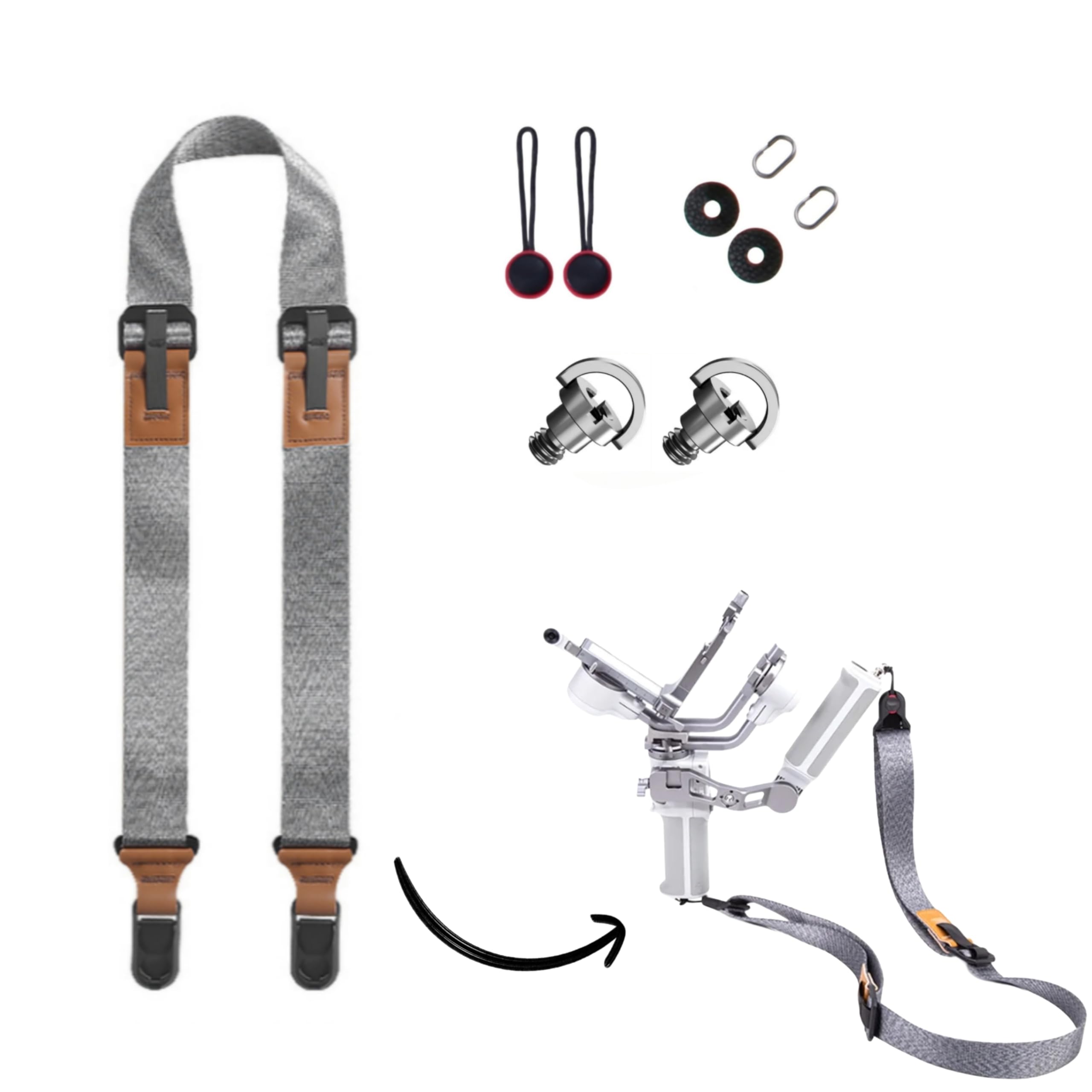 GetZget® Neck Strap Lanyard Compatible with DJI RS 4 Mini Gimbal stabilizer & DSLR Camera Adjustable Strap with 1/4th Screw Accessories