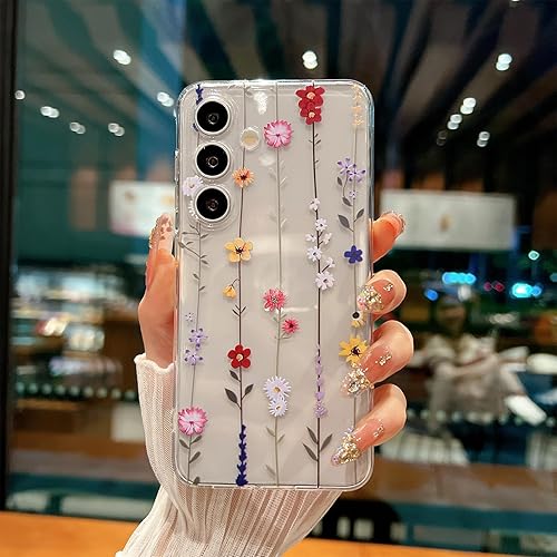Miniatura 7 de para Funda de Samsung Galaxy S23, Funda Floral de Flores Lindas con Patrón de Lavanda Transparente y Estética para Mujeres y Niñas, Funda Lavanda