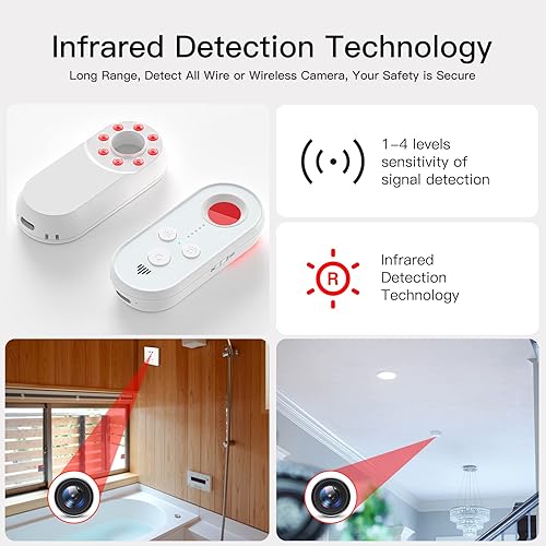 Miniatura 4 de SITABIER Detector de dispositivos ocultos, detectores de cámara oculta, detector anti espía, buscador de detector de barrendero de insectos, escáner