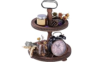 Urban Deco Two Tiered Tray Stand: A Touch of Rustic Elegance