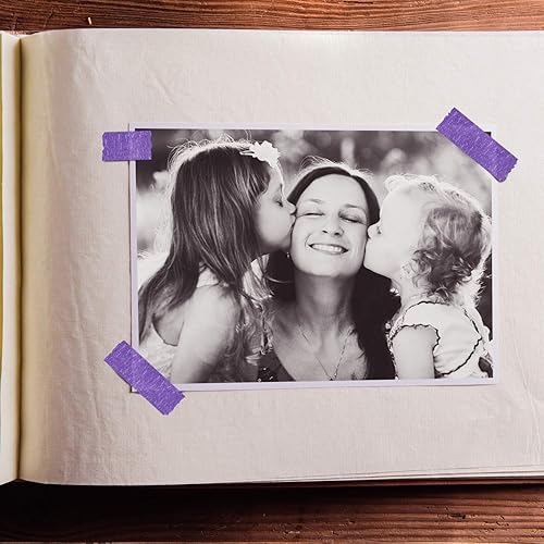 Miniatura 6 de Outus 3 rollos de cinta de manualidades púrpura de 45 yardas, cinta adhesiva extraíble multiusos para decoración de etiquetado de arte, bricolaje,