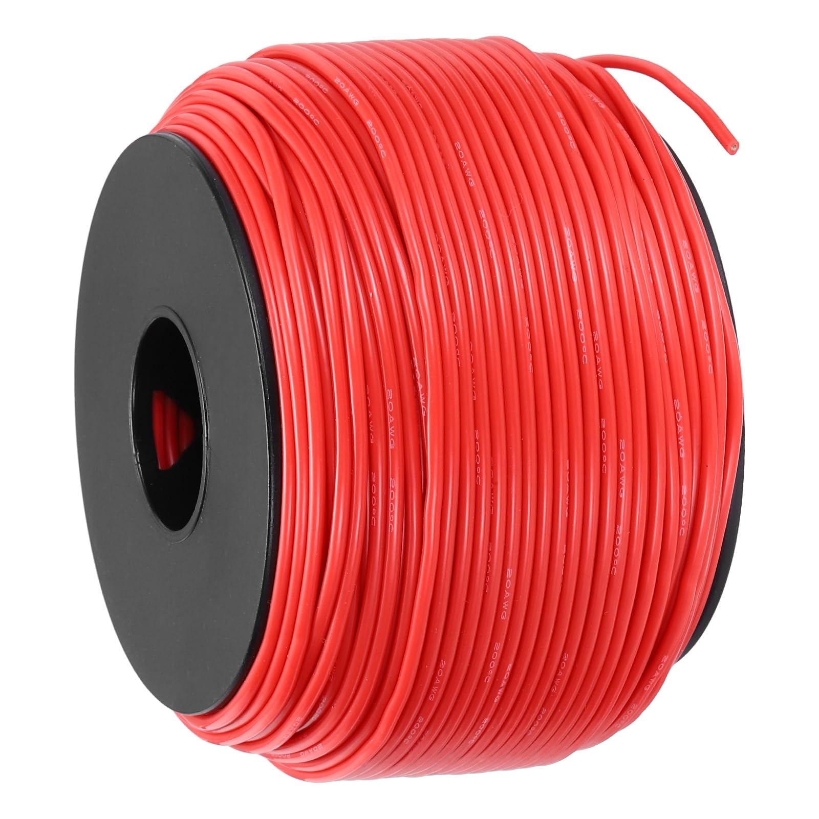 sourcing map 20 AWG Flexible Silicone Wire 91.5m/300ft, 20 Gauge Tinned Copper Electrical Stranded Wire 200 Celsius/392 Fahrenheit High Temperature Hookup Spool for DIY Model Wiring, Red