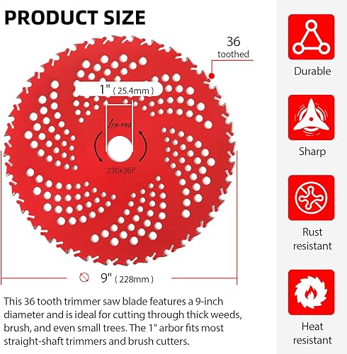 Miniatura 9 de AR-PRO Juego de 2 cuchillas de cepillo de punta de carburo de 10 pulgadas x 80T con el kit de adaptador universal  para cortador, recortador,