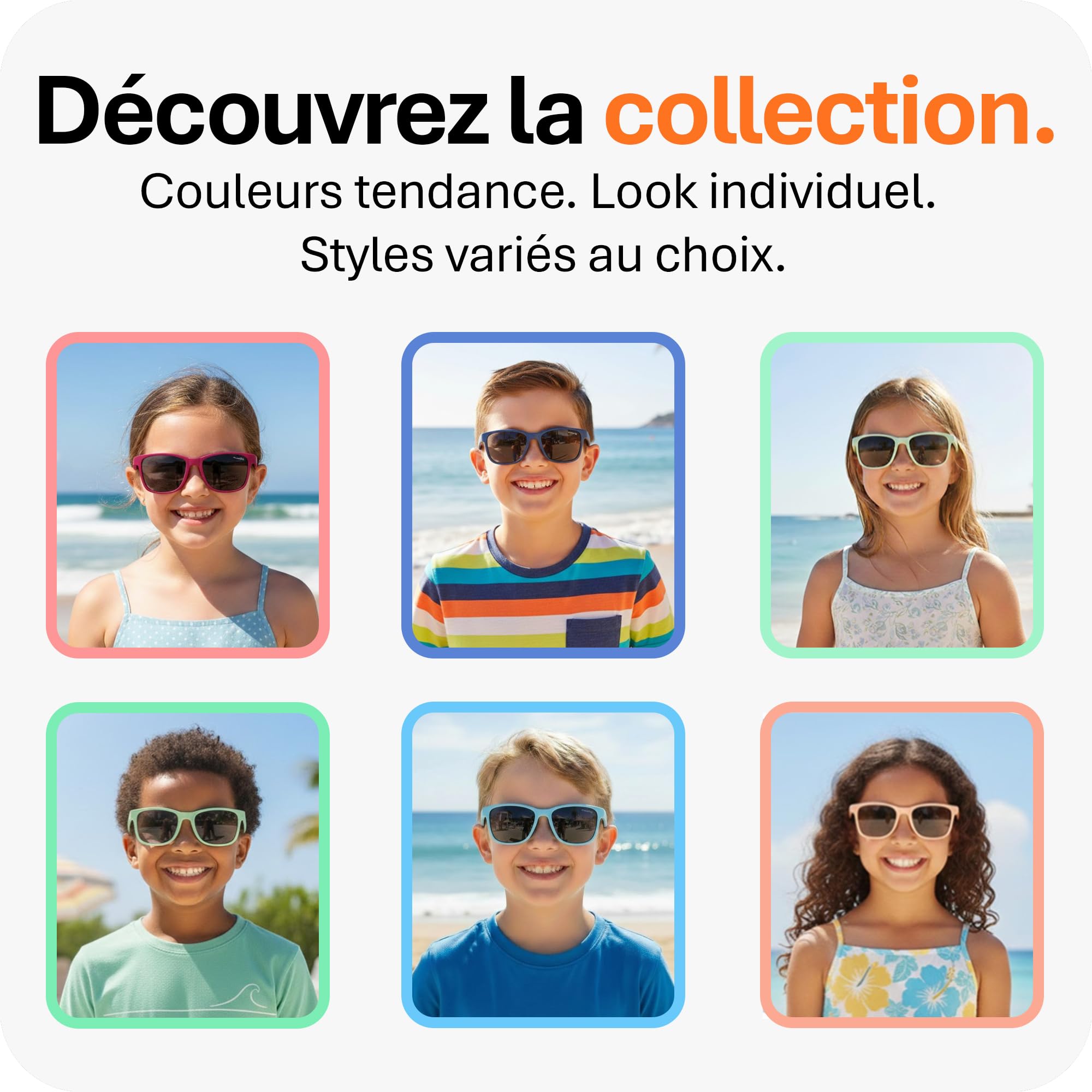 Mausito Lunettes de soleil enfant (3-6/6-9/9-14 ans) UV400 & verres catégorie 3 | Branches flexibles & légères en TPEE et polycarbonate | Design européen