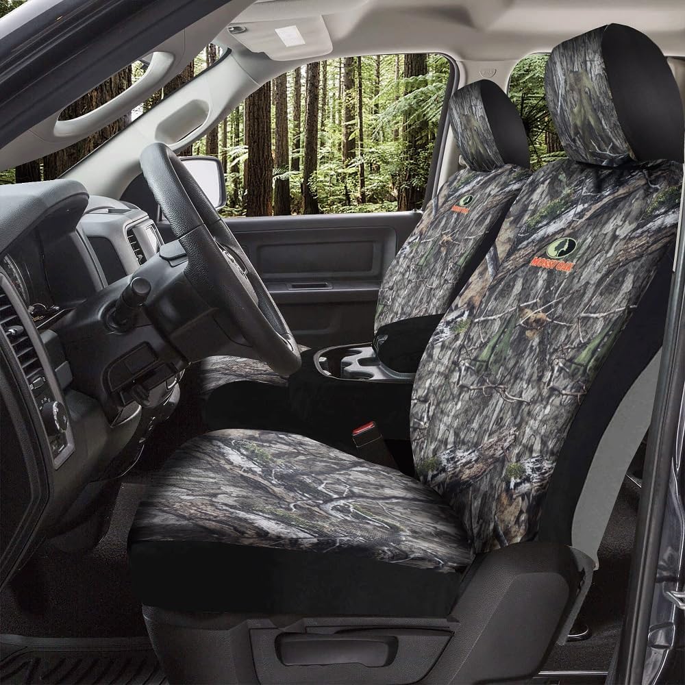 Mossy Oak Camo Seat Covers Low Back - Made with Waterproof Oxford and Cotton Twill, Airbag Compatible, Universial Fit Most Bucket Seats - Official Licensed Product