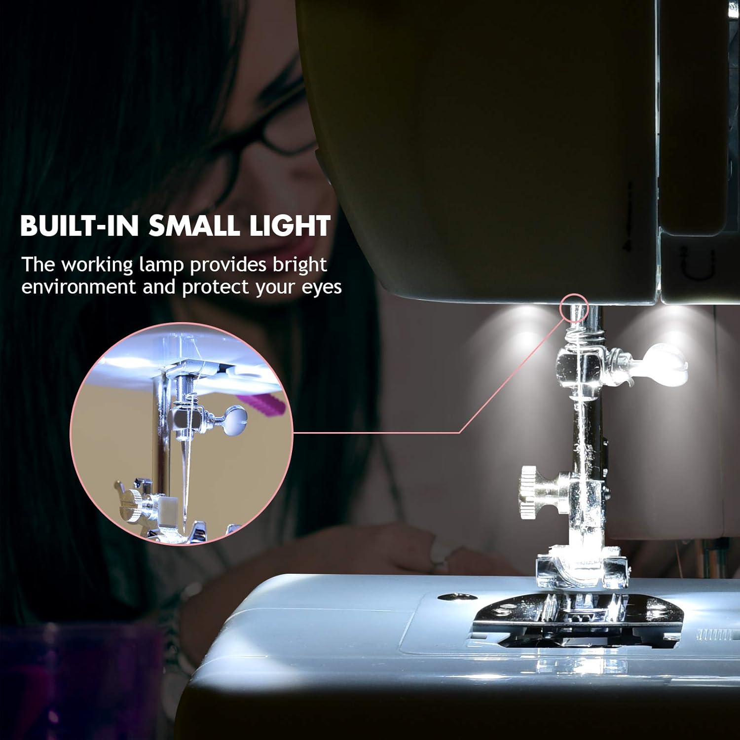 Built-in Light on Sewing Machine