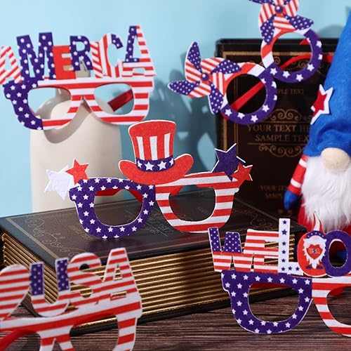 Miniatura 4 de 12 gafas de sol patrióticas de la bandera estadounidense del 4 de julio, gafas de sol patrióticas para fiesta de Estados Unidos, rojo, azul, blanco,