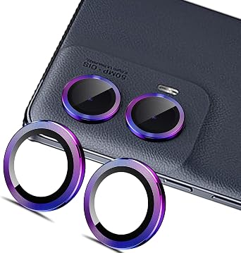 Zeking 2 Set for Motorola Edge 2024 Camera Lens Protector, Scratch-Resistant HD Clarity Ultra-Thin 9H Tempered Glass with Aluminum Edging, Individual Metal Lens Cover Color