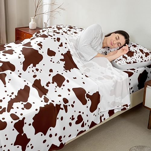 Vista 40 de Erosebridal Juego de sábanas de mariposa azul, tamaño matrimonial, sábanas de hongos y polilla de libélula, sábana encimera de fase lunar, sábana