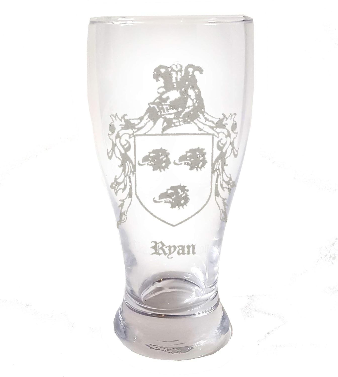Ryan Irish Coat of Arms 19oz Pint Glass - Personalized Heraldic Engraving