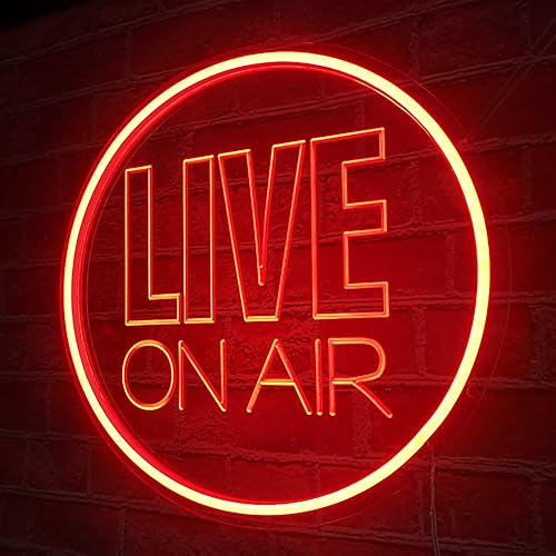 Miniatura 8 de NOXTROND Letrero de neón en vivo, alimentado por USB, luz LED de neón en vivo, decoración de pared regulable, luz nocturna LED de neón redonda de