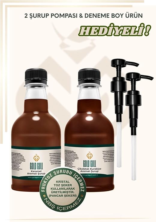 Çikolatalı Kurabiye & Karamel Aromalı Kahve & Meyve Şurubu 2 x 300 ml.