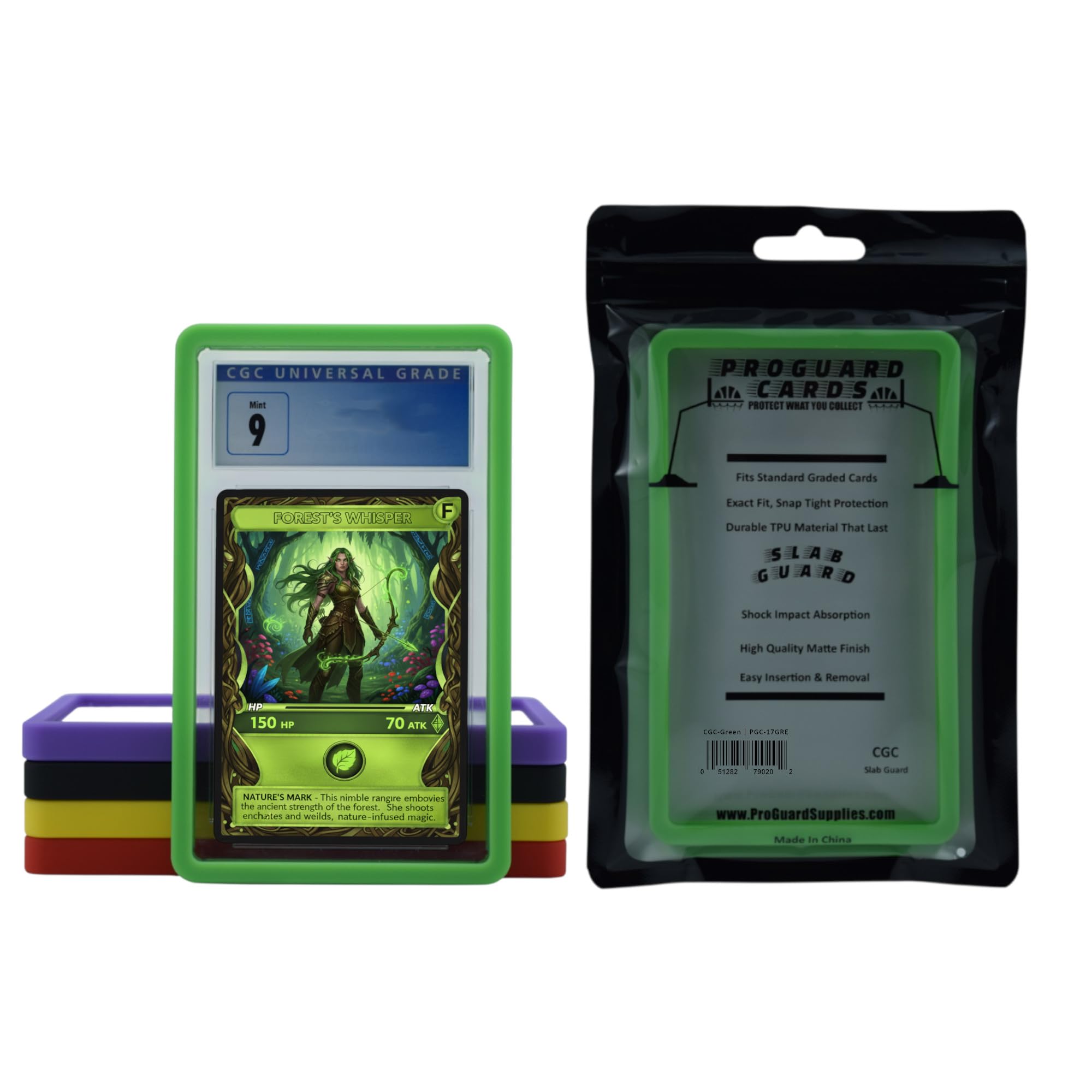 ProGuard Cards CGC Slab Guard for Standard Graded CGC Slabs | Exact Fit Snap Tight Protection | Shock Absorption | Matte Finish (Green)