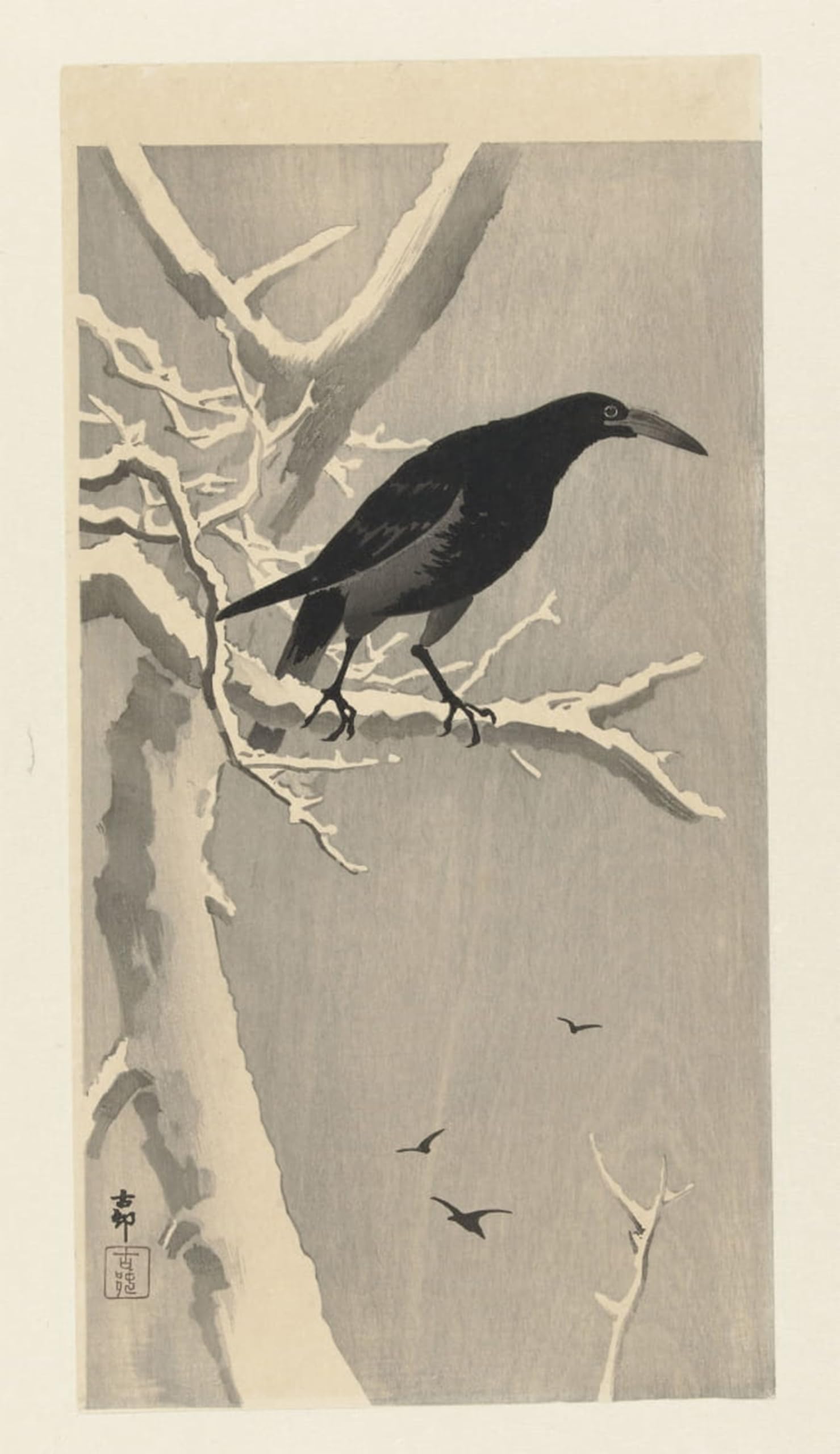 SERENDIPITP Retro Picture Poster Wall Art Pictures Painting Songbird on Blossom Branch by Ohara Koson Wall Art Canvas Print for Wall Decor 60x90cm